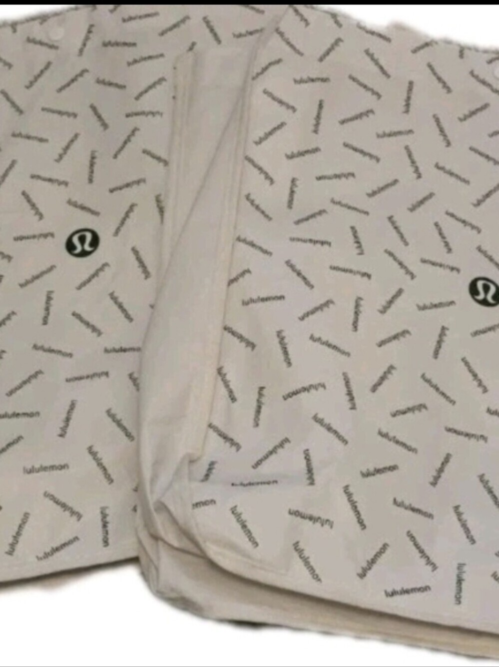 Lululemon Reusable Shopping Tote Bags Lot Of 2  Large White 16”x 14” 💵